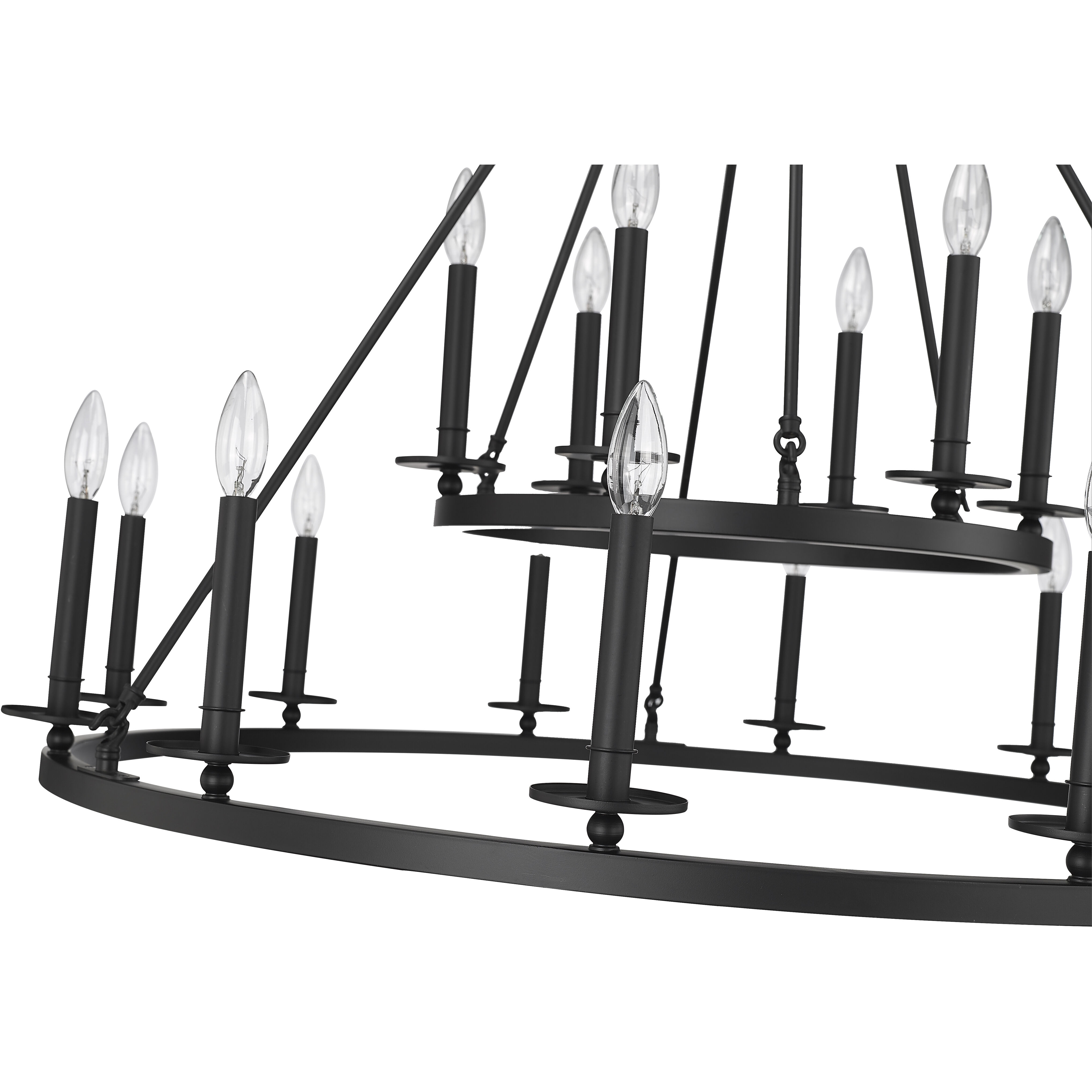 Florence 18 Light 42 inch Matte Black Chandelier Ceiling Light